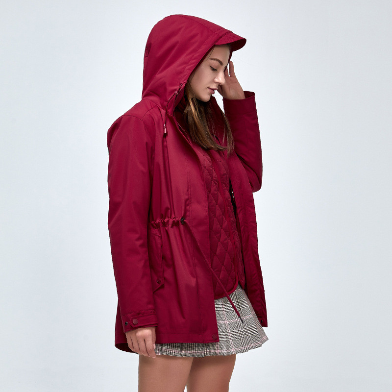 Moteriška žieminė slidinėjimo striukė vidutinio ilgio pūkinė medvilninis pamušalas šiltas sniego kostiumas, neperšlampamas, vėjas, snieglenčių striukė lauke