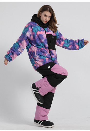 -30 Ανδρικά και γυναικεία παντελόνια χιονιού χειμωνιάτικα παντελόνια ζεστής μόδας Fleece ταιριάζουν σε χρώμα για σκι