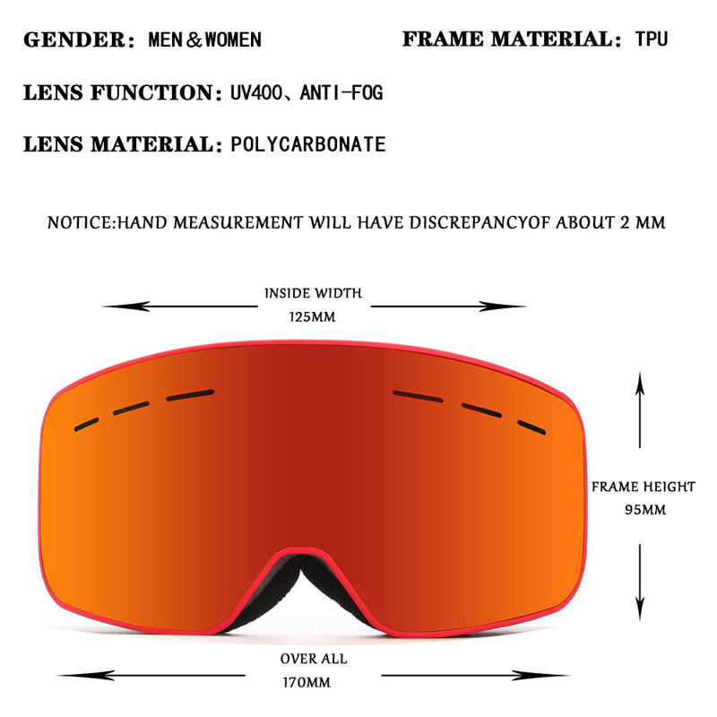 2022 m. nauji dvisluoksniai slidinėjimo akiniai nuo rasojimo sportiniai akiniai nuo vėjo cilindriniai vyriški, moteriški lauko profesionalūs snieglenčių slidinėjimo sniego akiniai