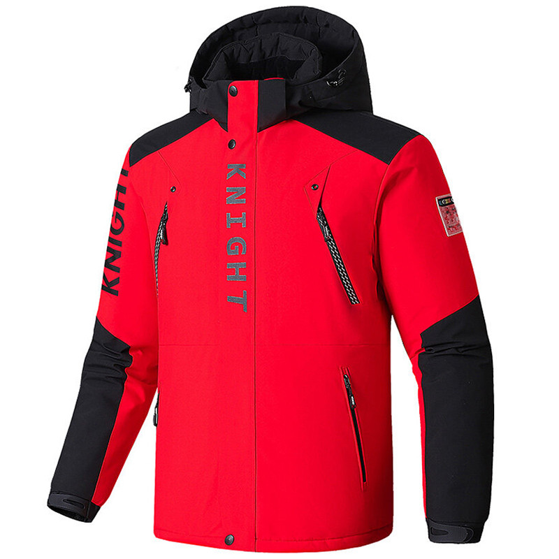 Didelio dydžio 7XL 8XL 9XL stora šilta vyriška vandeniui atspari slidinėjimo snieglenčių striukė nuo vėjo nepraleidžianti žiemos sniego paltai Parkai Vyriški vėjo striukės su gobtuvu