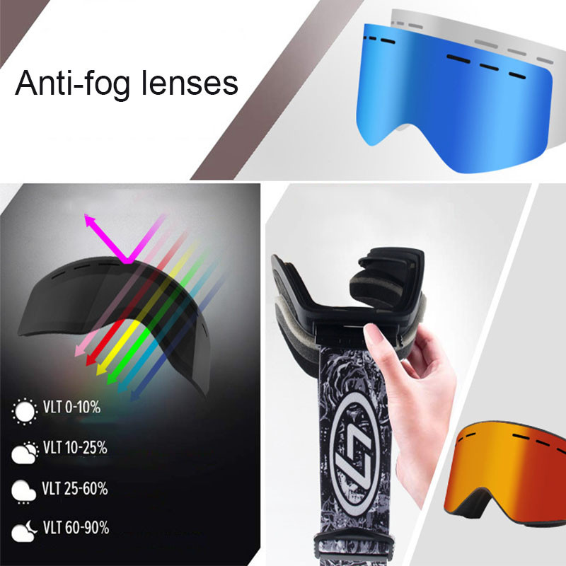 2022 m. nauji magnetiniai slidinėjimo akiniai Dvisluoksniai nerasojantys suaugusiųjų kaukė Vyrai Moteriški lauko sportiniai akiniai Dviračių slidinėjimo snieglenčių akiniai