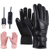 USB meleg kézmelegítő kesztyű Érintőképernyős elektromos fűtőkesztyű Szélálló hővédő kesztyű szabadtéri síeléshez, túrázáshoz