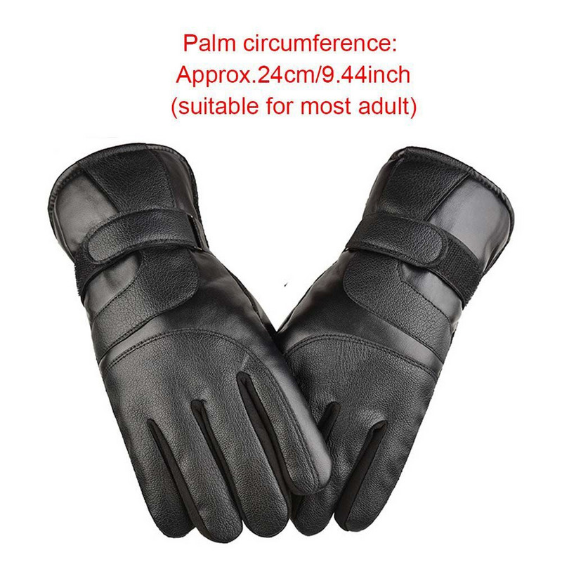 Žieminės šiltos aksominės pirštinės slidinėjimui pliušinės pirštinės PU odos vėjui atsparios neslystančios pirštinės su jutikliniu ekranu, skirtos važinėti dviračiais žygiams bėgioti