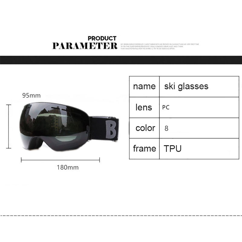 2022 m. Nauji dvisluoksniai slidinėjimo akiniai nuo rasojimo, sportiniai vyriški, moteriški, vėjui atsparūs akiniai, lauko profesionali snieglenčių slidinėjimo sniego kaukė