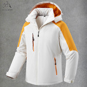 Žiemos lauko pora slidinėjimo aukščiausios kokybės sniego šilta parkų striukė Moteriški viršutiniai drabužiai su gobtuvu, vandeniui atspari stora vilna, vyrų parkai