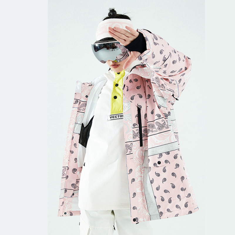 Moteriška snieglenčių striukė Visiškai nauja stora šilta slidinėjimo striukė Žiemos šilta, vandeniui atspari vėjui atspari slidinėjimo striukė