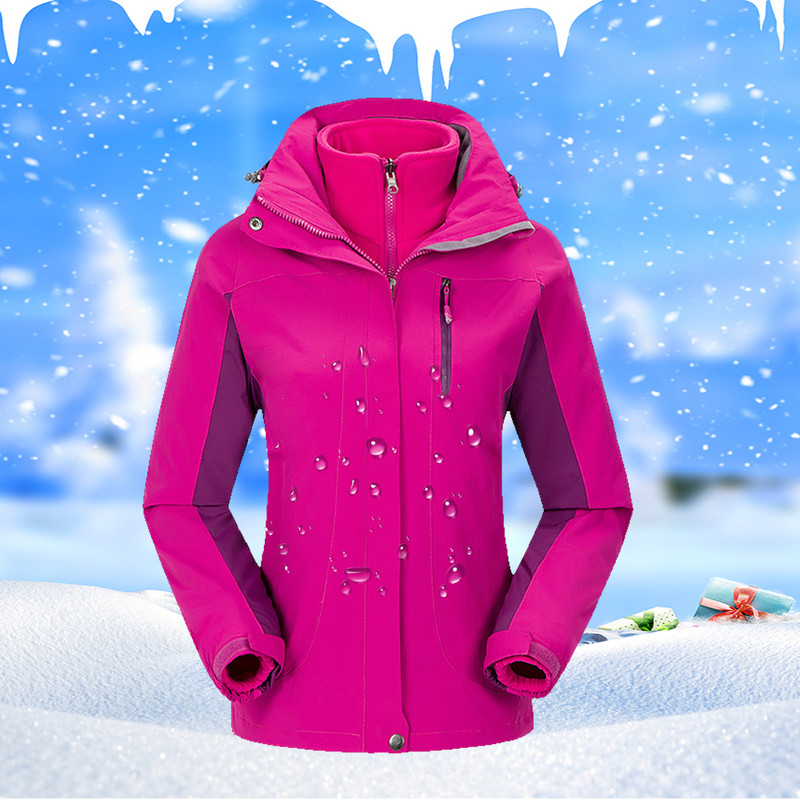 Slidinėjimo striukė 2 viename Moteriška, atspari vėjui ir vandeniui, kvėpuojanti slidinėjimo striukė lauke -30 laipsnių itin šilta žiemos sniego striukė