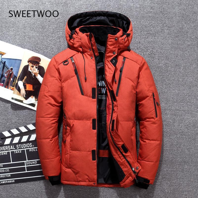 Vyriškas žiemos sporto parkas paltas storas šiltas baltas pūkinė striukė sniego striukė nuo vėjo