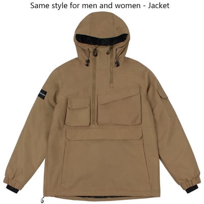 Nauja Slidinėjimo striukė Thermal Moterys Vyriški lauko sportiniai snieglenčių kostiumai su gobtuvu slidinėjimo komplektas Žygio striukė Vėjui atspari vandeniui Žieminiai drabužiai