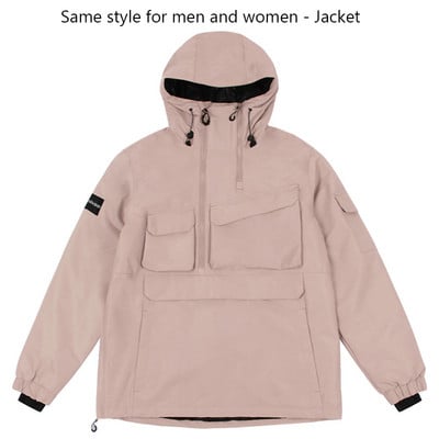 Nauja Slidinėjimo striukė Thermal Moterys Vyriški lauko sportiniai snieglenčių kostiumai su gobtuvu slidinėjimo komplektas Žygio striukė Vėjui atspari vandeniui Žieminiai drabužiai