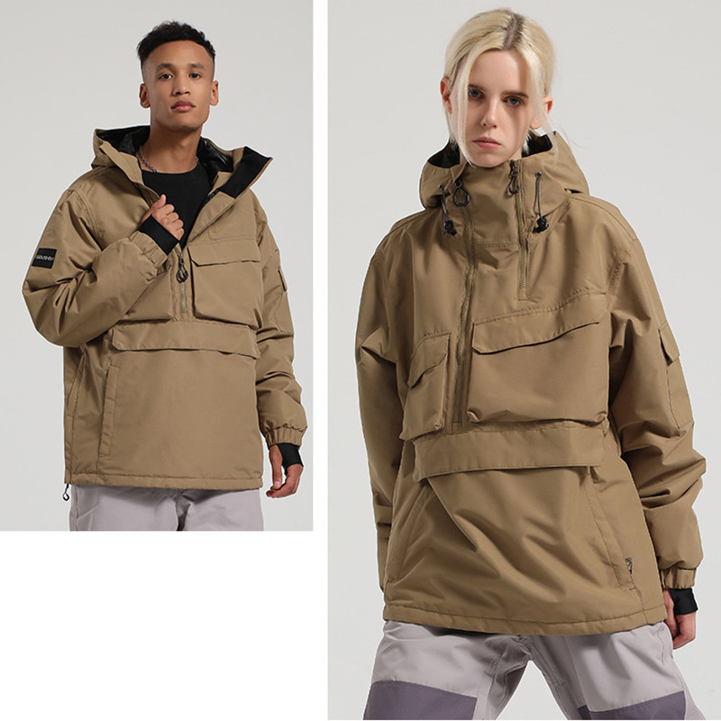 Nauja Slidinėjimo striukė Thermal Moterys Vyriški lauko sportiniai snieglenčių kostiumai su gobtuvu slidinėjimo komplektas Žygio striukė Vėjui atspari vandeniui Žieminiai drabužiai