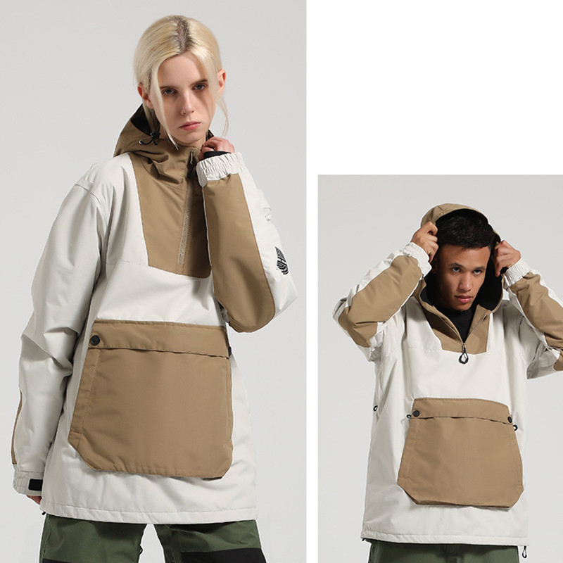 Žieminė Nauja Slidinėjimo striukė Moteriška Vyriška lauko snieglenčių kostiumas Šiltas slidinėjimo kostiumas su gobtuvu, vėjui atsparus vandeniui atsparus drabužis žygiams skirtos striukės viršus