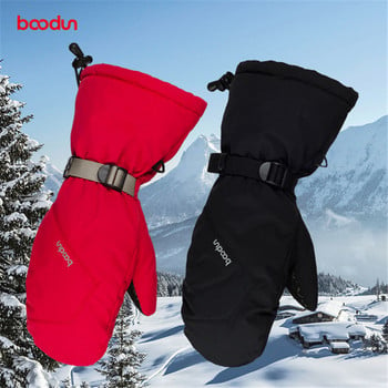 Топли ски ръкавици Boodun с дълга китка Ветроустойчиви ръкавици за сноуборд сноуборд Спортни водоустойчиви поларени термални ски ръкавици