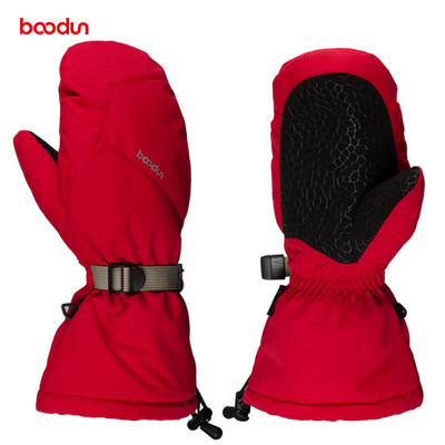 Boodun ilgo riešo šiltos slidinėjimo pirštinės nuo vėjo nepraleidžiančios snieglenčių sportinės pirštinės vandeniui atsparios vilnos šiluminės slidinėjimo pirštinės