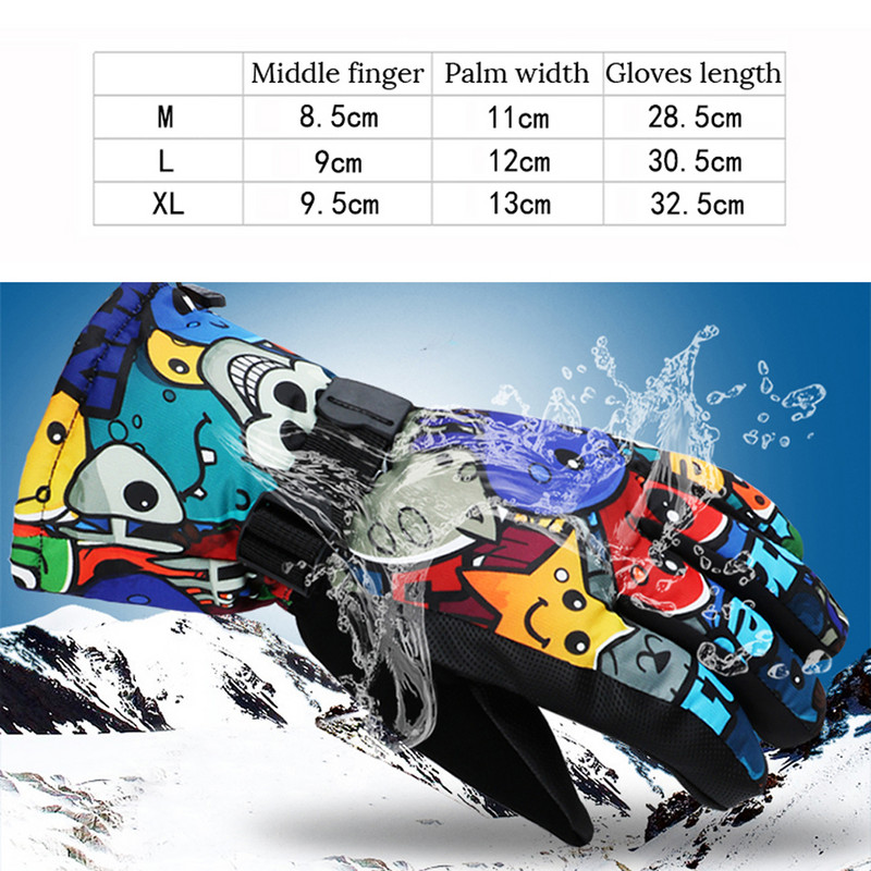 Slidinėjimo pirštinės Suaugusiesiems Vyrams Moterims Neperšlampamos Vėjo nepraleidžiančios Šiltos Storos snieglenčių pirštinės Žiemos Laipiojimas Sniego Pirštinės Jodinėjimas Sniego motociklu Pirštinės