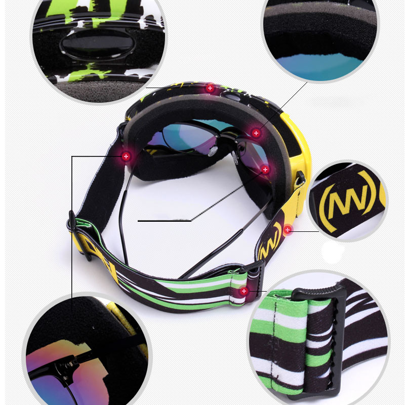 2022 m. nauji dviejų sluoksnių slidinėjimo akiniai nuo rasojimo akiniai nuo sniego, vėjo nepraleidžiantys lauko sportiniai vyrai, moterys, moterys „Googles“ slidinėjimo dviračių snieglenčių kaukė