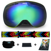 Nauji žieminiai slidinėjimo akiniai Sferiniai dvigubo sluoksnio nerasojantys akiniai vyrams Moterų kaukė lauko sportui snieglentei slidinėti dviračiais