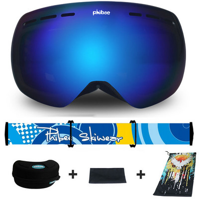 Nauji žieminiai slidinėjimo akiniai Sferiniai dvigubo sluoksnio nerasojantys akiniai vyrams Moterų kaukė lauko sportui snieglentei slidinėti dviračiais