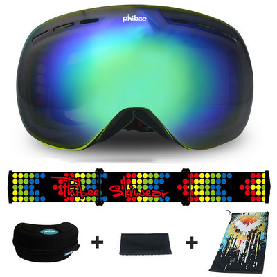 Nauji žieminiai slidinėjimo akiniai Sferiniai dvigubo sluoksnio nerasojantys akiniai vyrams Moterų kaukė lauko sportui snieglentei slidinėti dviračiais