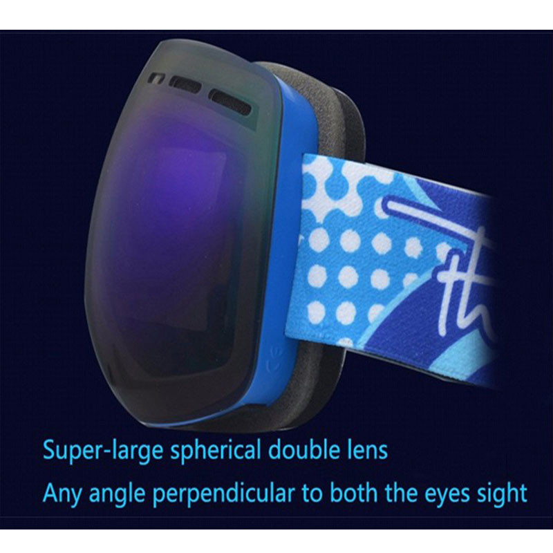 Nauji žieminiai slidinėjimo akiniai Sferiniai dvigubo sluoksnio nerasojantys akiniai vyrams Moterų kaukė lauko sportui snieglentei slidinėti dviračiais