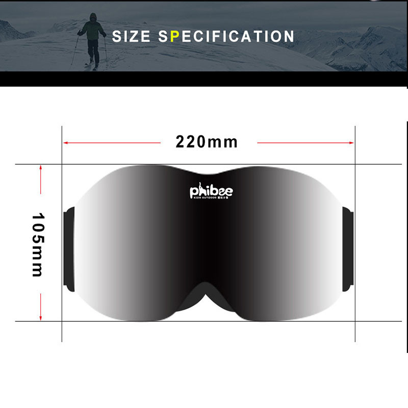 Nauji žieminiai slidinėjimo akiniai Sferiniai dvigubo sluoksnio nerasojantys akiniai vyrams Moterų kaukė lauko sportui snieglentei slidinėti dviračiais