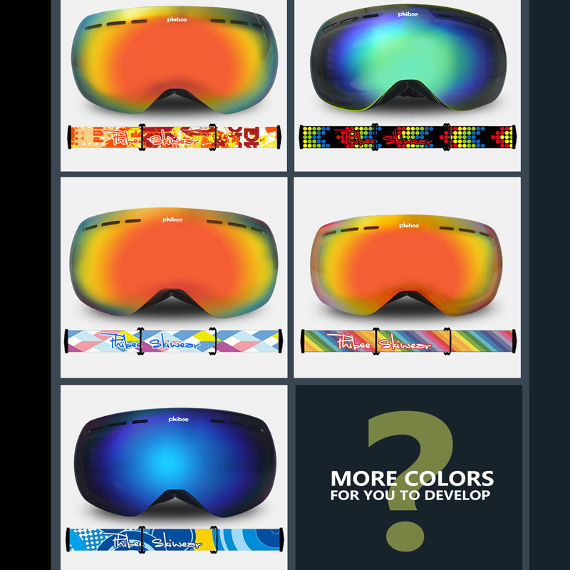 Nauji žieminiai slidinėjimo akiniai Sferiniai dvigubo sluoksnio nerasojantys akiniai vyrams Moterų kaukė lauko sportui snieglentei slidinėti dviračiais