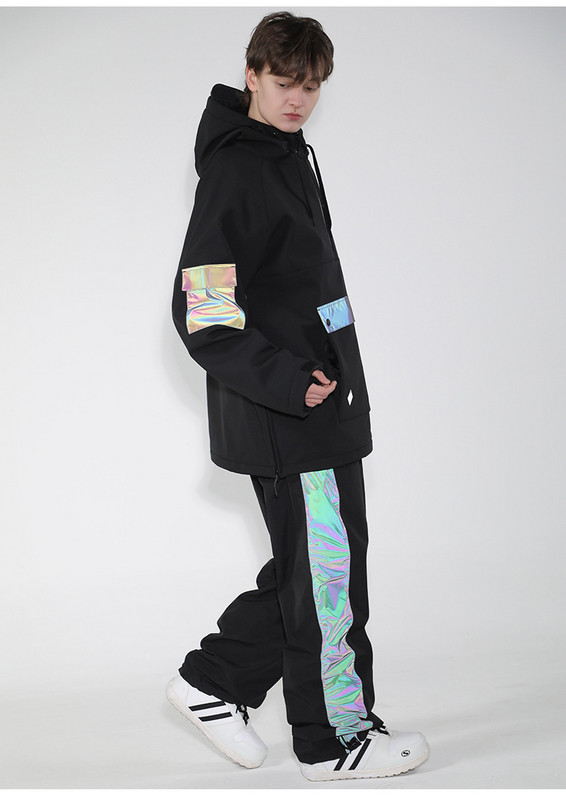 Akinančios spalvos Šviečiančios moteriškos ir vyriškos sniego kelnaitės žieminės lauko sportinės snieglenčių kelnės Neperšlampamos slidinėjimo kostiumas