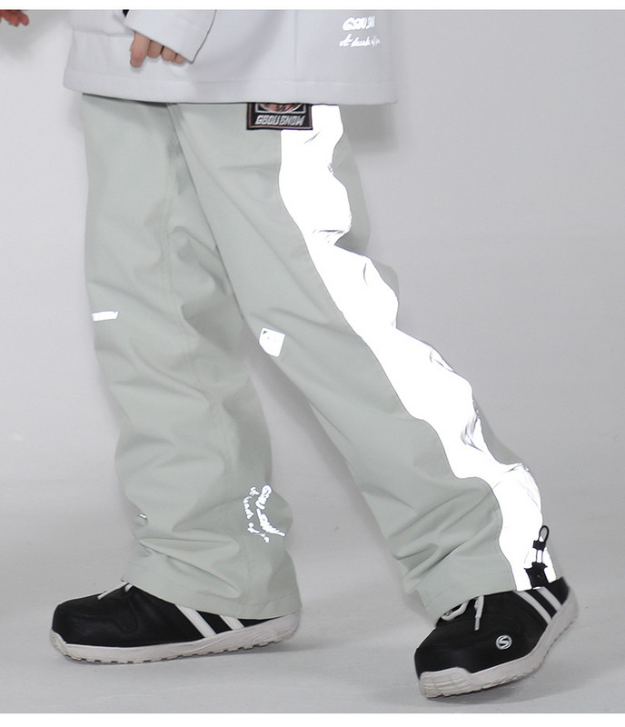 Akinančios spalvos Šviečiančios moteriškos ir vyriškos sniego kelnaitės žieminės lauko sportinės snieglenčių kelnės Neperšlampamos slidinėjimo kostiumas