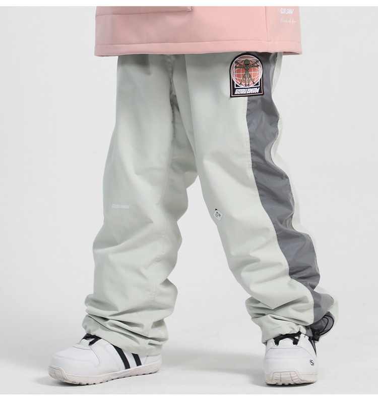 Akinančios spalvos Šviečiančios moteriškos ir vyriškos sniego kelnaitės žieminės lauko sportinės snieglenčių kelnės Neperšlampamos slidinėjimo kostiumas