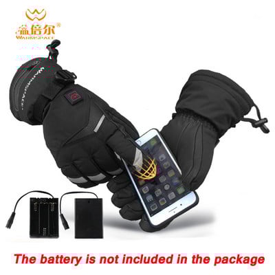 Elektra įkraunamos baterijos šildomos pirštinės Smart Control Šiltos ilgesnės žiemos lauko vandeniui atsparios sportinės dviračių slidinėjimo pirštinės