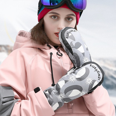 1 par ženskih skijaških rukavica otpornih na vjetar, tople zimske rukavice s dodirnim zaslonom, neklizajuće, biciklističke, motociklističke, snowboard, planinarske rukavice, vodootporne