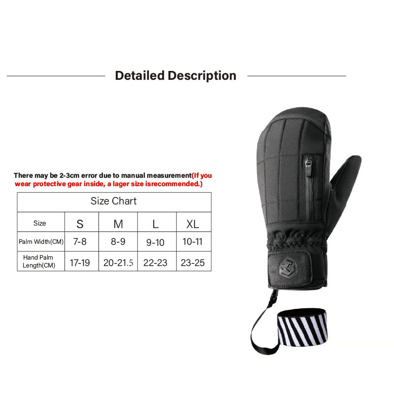 Slidinėjimo pirštinės Sniego motociklo Žieminės pirštinės Vilnos šiltos snieglenčių pirštinės, atsparios vėjui ir vandeniui