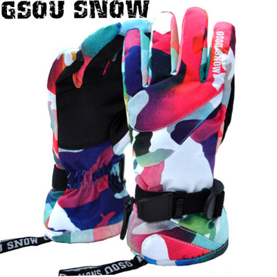 GSOU SNOW Παιδικά Αγόρια Κορίτσια Γάντια Σκι Αντιανεμικά Αδιάβροχα Σούπερ Ζεστά Αθλητικά Γάντια Παιδικά Γάντια Ιππασίας Σκι