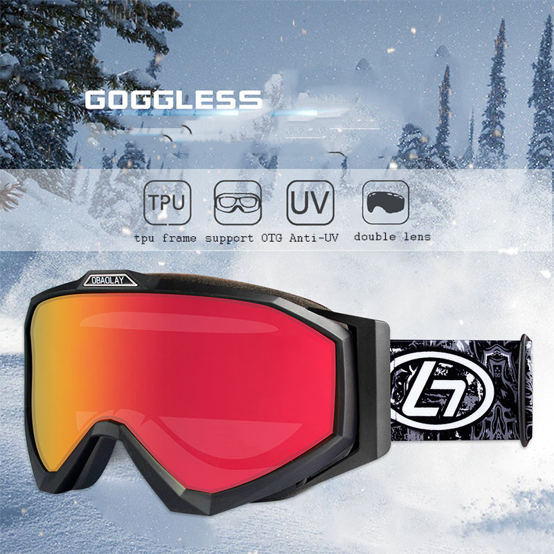 Nauji cilindriniai slidinėjimo akiniai Dvisluoksniai nerasojantys žieminiai lauko sportai Vyrai Moteriški slidinėjimo akiniai dviračių slidinėjimo snieglenčių kaukė