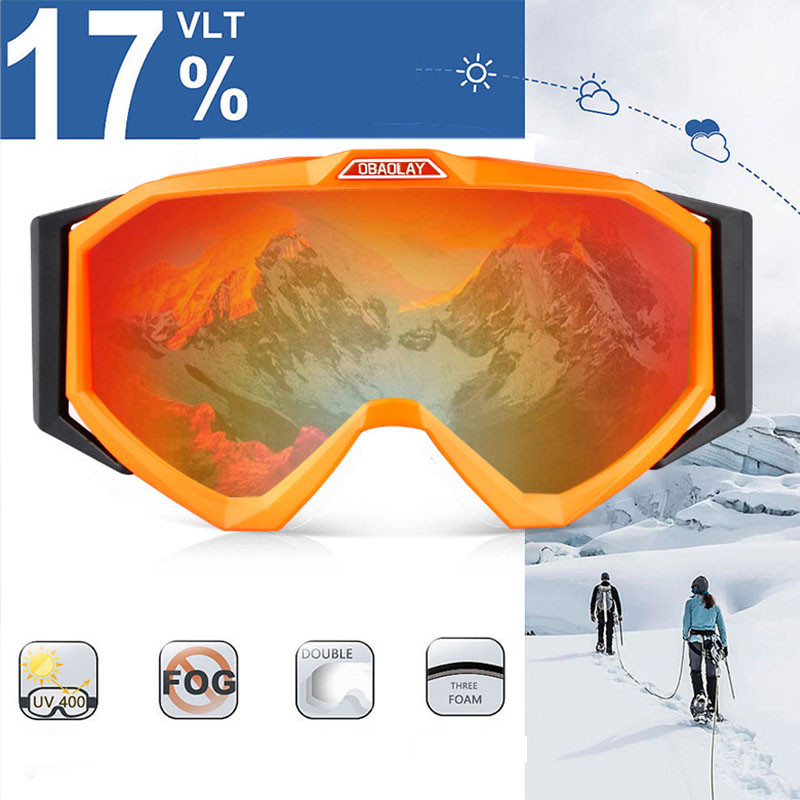 Nauji cilindriniai slidinėjimo akiniai Dvisluoksniai nerasojantys žieminiai lauko sportai Vyrai Moteriški slidinėjimo akiniai dviračių slidinėjimo snieglenčių kaukė