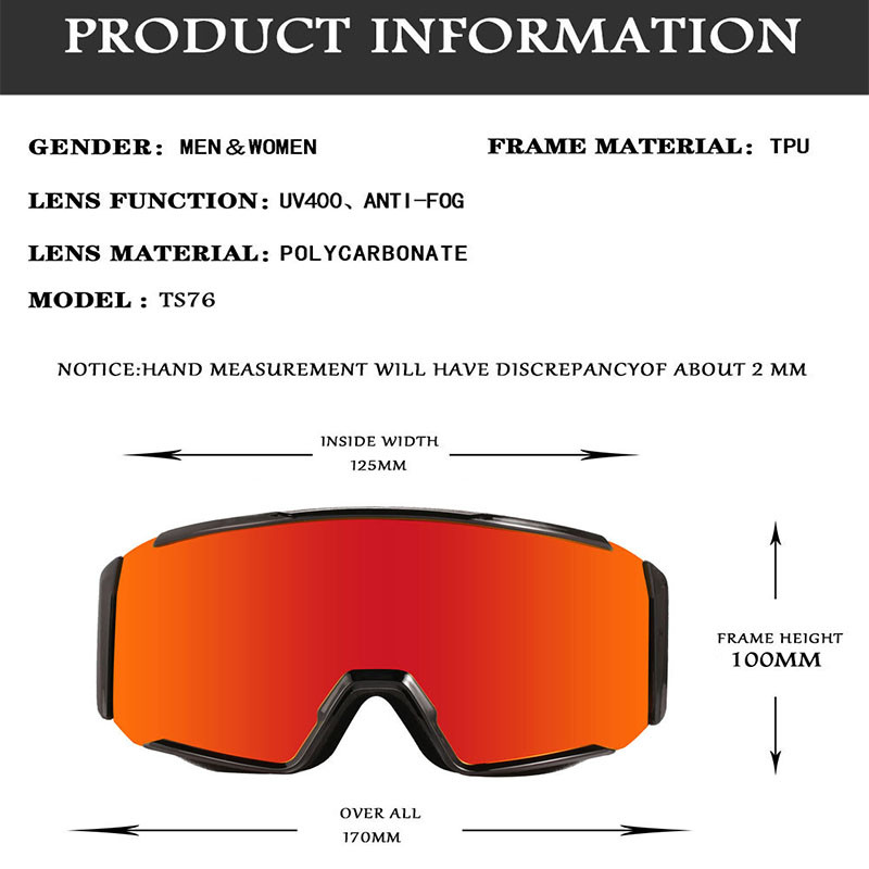 2022 m. nauji dviejų sluoksnių slidinėjimo akiniai nuo rasojimo suaugusiems vyrams Moterų sniego kaukė slidinėjimo akiniai Alpinizmo dviračių slidinėjimo snieglenčių akiniai