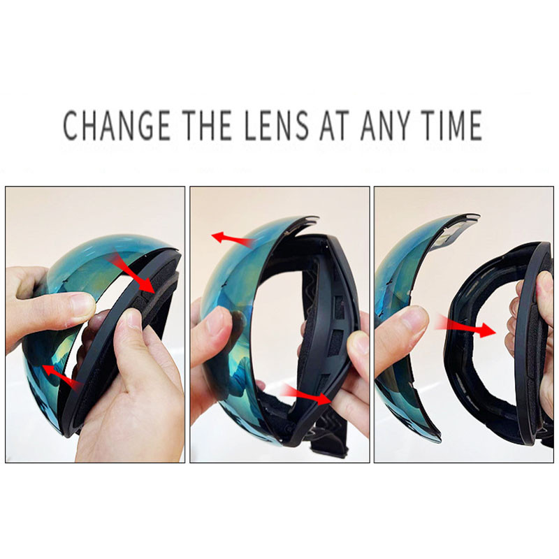 Nerasojanti slidinėjimo kaukė Dvisluoksniai lęšiai Vyriški Moteriški Sniego akiniai Žieminiai Lauko Sportas Neperšlampami Slidinėjimo Snieglenčių akiniai Įranga