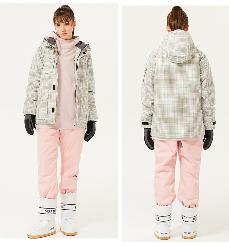 Slidinėjimo paltas porai Snieglenčių striukės, neperšlampamos, atsparios vėjui, kvėpuojančios žiemos lauko sportui, moteriškas slidinėjimo kostiumas