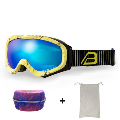 Slidinėjimo akiniai dvisluoksniai nuo rūko moterims UV400 slidinėjimo suaugusiems snieglenčių vyrams Sniego motociklo akiniai nuo saulės Motokroso slidinėjimo akinių kaukė