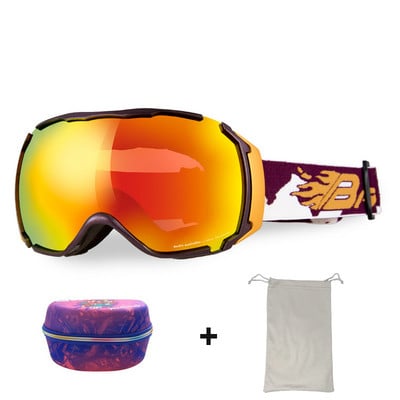 Slidinėjimo akiniai dvisluoksniai nuo rūko moterims UV400 slidinėjimo suaugusiems snieglenčių vyrams Sniego motociklo akiniai nuo saulės Motokroso slidinėjimo akinių kaukė