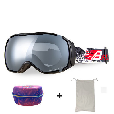 Slidinėjimo akiniai dvisluoksniai nuo rūko moterims UV400 slidinėjimo suaugusiems snieglenčių vyrams Sniego motociklo akiniai nuo saulės Motokroso slidinėjimo akinių kaukė