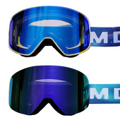 Dvisluoksniai moteriški sniego akiniai Magnetiniai moteriški slidinėjimo akiniai sportiniai vyriški akiniai nuo rasojimo kalnų lauko vyriškos motociklų kaukės