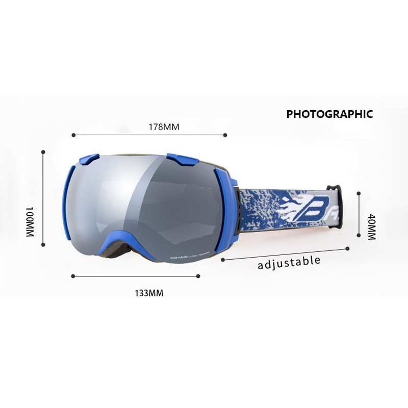 Sportas nuo rasojimo moterims Vyriški slidinėjimo akiniai Žieminiai vyriški snieglenčių akiniai kalnų moteriški motociklo kaukė Dvigubi lęšiai slidinėjimo akiniai