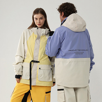 Κορυφαίο μπουφάν για σκι Γυναικείο μπουφάν για αθλήματα εξωτερικού χώρου για σνόουμπορντ Μπουφάν χιονιού Παλτό με κουκούλα Χειμερινά ρούχα Χαλαρά αντιανεμικά αδιάβροχα μπουφάν χιονιού