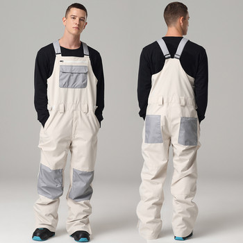 2021 Sport Snow Ανδρικές φόρμες για άντρες εξωτερικού χώρου Αδιάβροχο ανδρικό θερμαινόμενο παντελόνι One Piece Ζαρτιέρες Σύζυγος Ζεστό παντελόνι