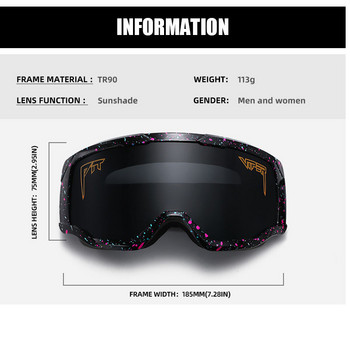 Двуслойна ски маска против мъгла Спортни очила на открито Алпинизъм Мотоциклет Ски Колоездене Очила Ветроустойчиви за мъже, жени