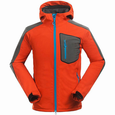 Jakna za snowboard na otvorenom Muškarci Zimska Softshell gornja odjeća otporna na vjetar Odjeća s kapuljačom za planinarenje Crna Za skijanje Planinarenje Kampiranje Ribolov