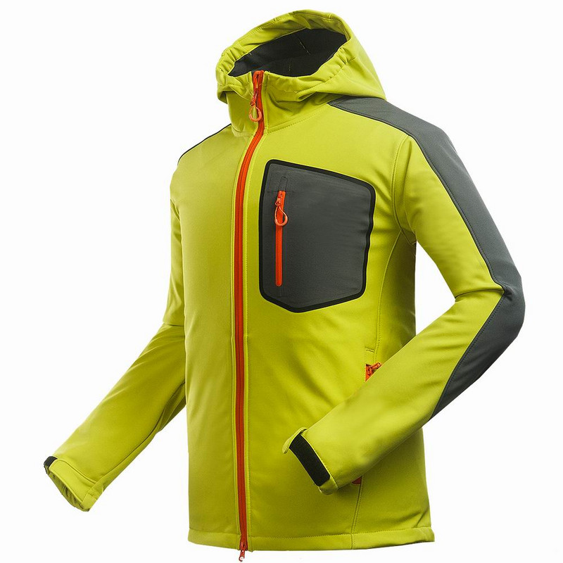 Jakna za snowboard na otvorenom Muškarci Zimska Softshell gornja odjeća otporna na vjetar Odjeća s kapuljačom za planinarenje Crna Za skijanje Planinarenje Kampiranje Ribolov