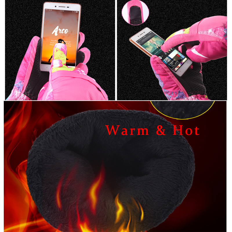 Sceen Touch Mănuși de zăpadă Bărbat Femeie Mănuși de schi Mănuși de lână caldă de iarnă Mănuși de exterior impermeabile Mănuși de zăpadă pentru copii Motocicletă