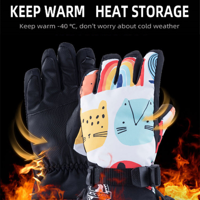 Vyrai Moterys Vaikai Žieminės slidinėjimo pirštinės Vėjo nepraleidžiančios vandeniui Šiltos snieglenčių pirštinės Jutiklinis ekranas Lauke Neslystančios dviračių slidinėjimo pirštinės